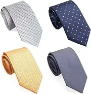 Extra Long Ties for Big & Tall Men, 63" Long XL NeckTies 4-pack Set Hand Made By ZENXUS