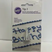 Wilton Piping Tips Round Tip #3 Stainless Steel Stock # 418-6603 Reusable