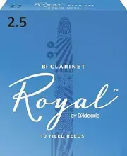 Royal by D'Addario Bb Clarinet Reeds, Strength 2.5, 10-pack, RCB1025
