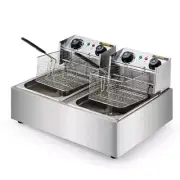 NNEMB Commercial Electric Deep Fryer Twin Frying Basket Chip Cooker Fry