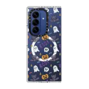 Galaxy Z Fold7 Clear Magnetic Case Cute Halloween Pattern Phone Case by GMF Designs