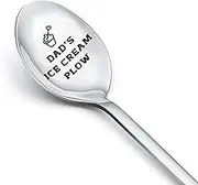 Birthday Gifts for Dads Father Day Gifts for Dads Daddy Birthday Gifts from Son Daughter Father Dads Ice Cream Spoon Plow Engraved Gifts for Ice Cream Lovers(Silver)