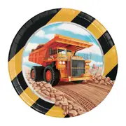 Big Dig Construction Small Paper Plates (Pack of 8)