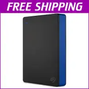 Seagate 4TB Game Drive for PS4 - Portable Blue HDD with No Lag Performance