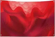 Red Waves Flag 60x96 in No Fade Welcome Flag Garden Yard House Flags Decorative Garden Yard Sign Indoor Outdoor Banner Party Home Decor