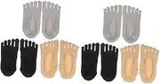[SAFIGLE] 2sets Essential Low Cut Women Socks Toe Separated Comfortable and Invisible Toe Socks 3pairs*2