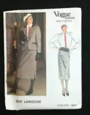 VTG '85 Vogue Paris Original Guy Laroche Jacket Skirt Blouse Pattern SZ 10 UNCUT