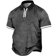 Men's Plus Size Polo Shirt Big and Tall Graphic Prints Turndown Button Short Sleeve Spring Summer Sports Fashion Streetwear Designer Outdoor Street Tops