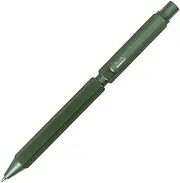 RHODIA 9344C - 3 in 1 scRipt Multipen 2 Ballpoint Pens 0.5 mm Black & Red + 1 Graphite Mechanical Pencil 0.5 mm - Hexagonal Body in Sage Brushed Aluminum - Refillable - Eraser Under the Push Button