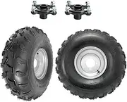YC Yier 2pcs 19z7.00-8 19x7-8 Tires with Rims 4 Bolt 8 inch Go Kart Wheels w/ 23T Rear Axle Hubs for ATV Quad Buggy Golf Cart Lawn Mower Garden Tractor Turf Tires Mini Bike 125cc 150cc 200cc 250cc