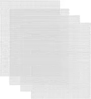 Linyongc Plastic Mesh Canvas Sheets, 4Pcs, White, Rectangular, Plastic, Craft Sheet, Canvas