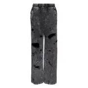 [We11done] Black Destroyed Jersey Joggers