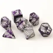 Chessex: Gemini Polyhedral Dice Set - Purple-Steel/White