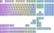 Ranked Pudding v2 PBT Keycaps | 145 Double Shot Translucent ANSI US & ISO Layout | OEM Profile for Full Size, TKL, 75%, 65% and 60% RGB Mechanical Gaming Keyboard (Lavender)