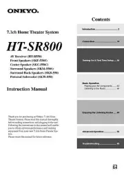 Onkyo HT-SR800 HT-R550 Home Theater System Receiver Owners Manual