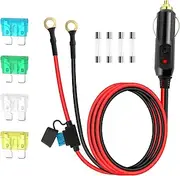 Cigarette Lighter Plug with LED Lights,12AWG 12/24V Car Lighter Plug for Air Inflator,Car Vacuum Cleaner,Essential 12 Volt Power Supply Cigarette Lighter Plug Car Accessories