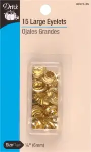 Dritz 33575-35 Eyelets 1/4" 15/Pkg-Brass