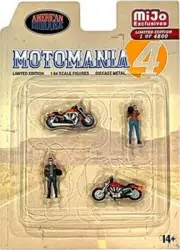 Motomania 4 Figure Set (MiJo Exclusives) Diecast 1:64 Scale Model - American