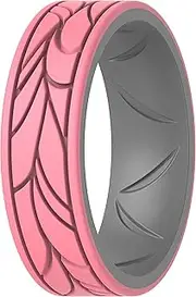 ThunderFit Silicone Bands for Women - Breathable Round Pattern Design 6.8mm Wide 1.8mm Thick
