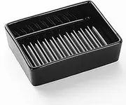 Eyrozia Black Rectangle Soap Dish - Modern Ceramic Hand Soap Holder Non-Slip Bar Soap Holder Soap Tray for Bathroom, Kitchen Sink, Shower, Countertop, Easy to Clean