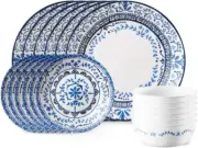 Corelle Vitrelle 18-Piece Service for 6 Dinnerware Set, Triple Layer Glass and C
