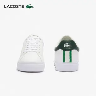 【LACOSTE】男鞋-Powercourt 2.0 皮革休閒鞋(白色)