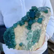 9.9lb Large NATURAL Green Cube FLUORITE Quartz Crystal Cluster Mineral Specimen