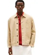 [Tommy Hilfiger] Utility Jacket With Linen in Sandalwood