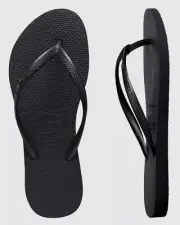 Havaianas Slim Basic Black Lady's Women's Kid's Thongs