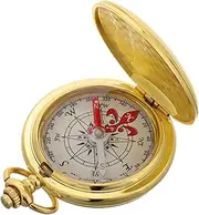 [BCOATH] Retro Design Pocket Watch Compass Large Size Chain Mechanical Compass for Backpacking Outdoor Activities