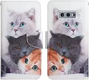 Verpotex Compatible with Samsung Galaxy S10E Case, Mobile Phone Case Samsung S10E Case Premium Leather Folding Flip Case Magnetic Card Slot Flip Case Protective Case Samsung S10E (Cat 2)