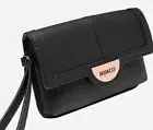 MIMCO Pouch Phone Case Cover Black Gala Vegan Rose Gold Hardware BNWT RRP $149