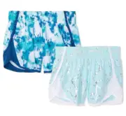 Athletic Works Girls Running Shorts Blue Size 14/16 Tie Dye Polyester 2 Pair Set