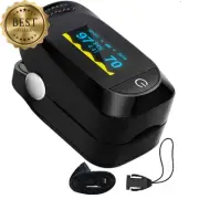 Finger Pulse Oximeter Portable Blood Oxygen SpO2 Monitor OLED Screen w/ Lanyard