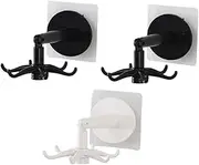 Mikinona 3pcs Rotating Adhesive Wall Hooks for Kitchen Storage No Drill Multi Functional Hooks for Bathroom Living Room Bedroom Space Saving Easy Install Sturdy and Practical