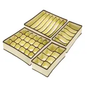 1 Set 45 Slot Foldable Fabric Socks Underwear Dividers Storage Box, Beige-Brown