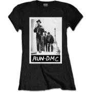 Run DMC Paris Photo Short Sleeve Tee Black New