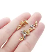 100Pcs Screw Clasps Jewelry Making Holder Bails Crafts DIY Stopper Connector