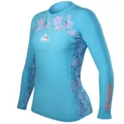 Adrenalin Beach Lady Long Sleeve Rashie (Aqua) - Size 16