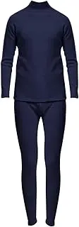 [Generic] Mens Nylon Track Suits Solid Color Medium High Collar High Collar Warm Underwear Lamb Fleece Huge Thick Set Winter Plus Fleece Thick Long Sleeve Pants Underwear Set Wet Suits for Men Surfing