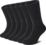 [MQELONG] Wool Socks for Kids Boys Girls Winter Warm Wool Hiking Thick Boot Cozy Crew Socks 6 Pairs, 6 Pairs Black Kids Wool Socks, 4-7 Years