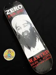 RARE VINTAGE Osama Bin Laden Dead Or Alive Zero Skateboard Deck Adrian Lopez