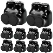 10 Pcs Insulated Wire Connectors Black Multi Cable Splice Connector 2 Port Si...