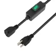 3-Feet Waterproof Extension Power Cord in-Line On-Off Switch Extension Cable ...