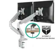 EleTab Dual-Arm Monitor Desk Arm ELTGM01-2 Stand Adjustable w/ VESA mounts LM20