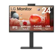 LG 24' IPS FHD Webcam, USB-C 65W PD, RJ45 100Hz 5ms 1920 x 1080, FreeSync 16:9 Tilt/Height/Swivel/Pivot (Bi-direction) adjustab