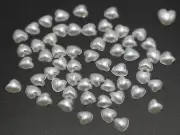 2000 Pure White Acrylic Half Pearl Tiny FlatBack Heart Bead 4mm Scrapbook Craft