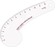 KEARING 12Inch Clear Vary Form Curve Ruler for Sewing, Sandwich Line Scale, French Curve Ruler for Pattern Making, Hip Curve Ruler for Measuring Fashion Design