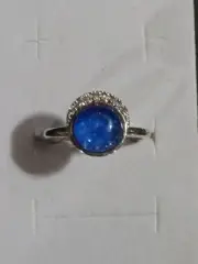 RBP 3352 Starlit Skies Genuine Lapis Quartz Rhodium Plated Size 10 Ring