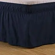 Bed Valance Skirt, Fitted Valance Sheet Bed Skirts 100% Polycotton Single Double King Or Super King, Frilled Design 152 * 230CM 198 * 203CM King Fitted Valance Sheet with 16 Inch Drop Dark Full